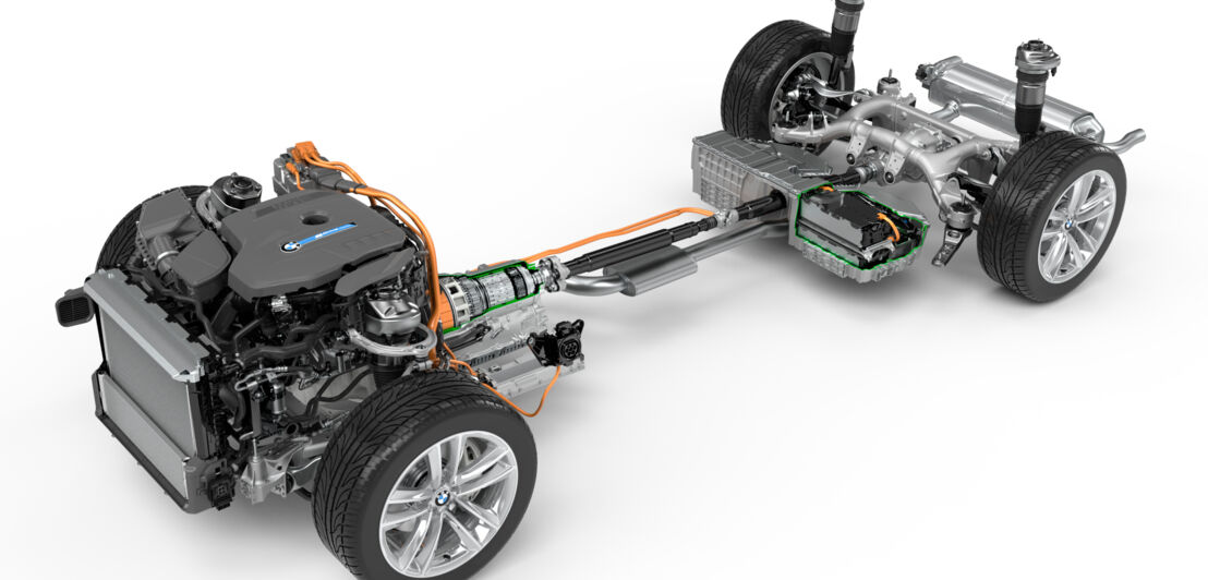 Schematische Darstellung des Antriebsstranges eines Plug-in-Hybriden