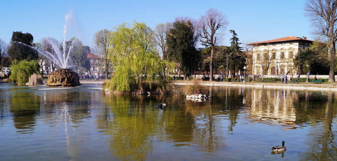 Blick auf das Becken in der Fortezza da Basso.