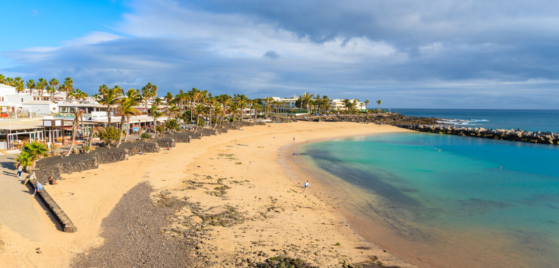 Der Playa Flamingo auf Lanzarote im Urlaubsort Playa Blanca