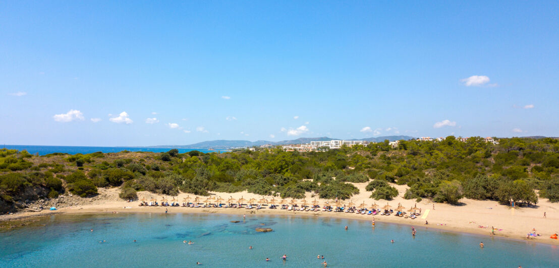 Luftaufnahme einer Bucht auf Rhodos