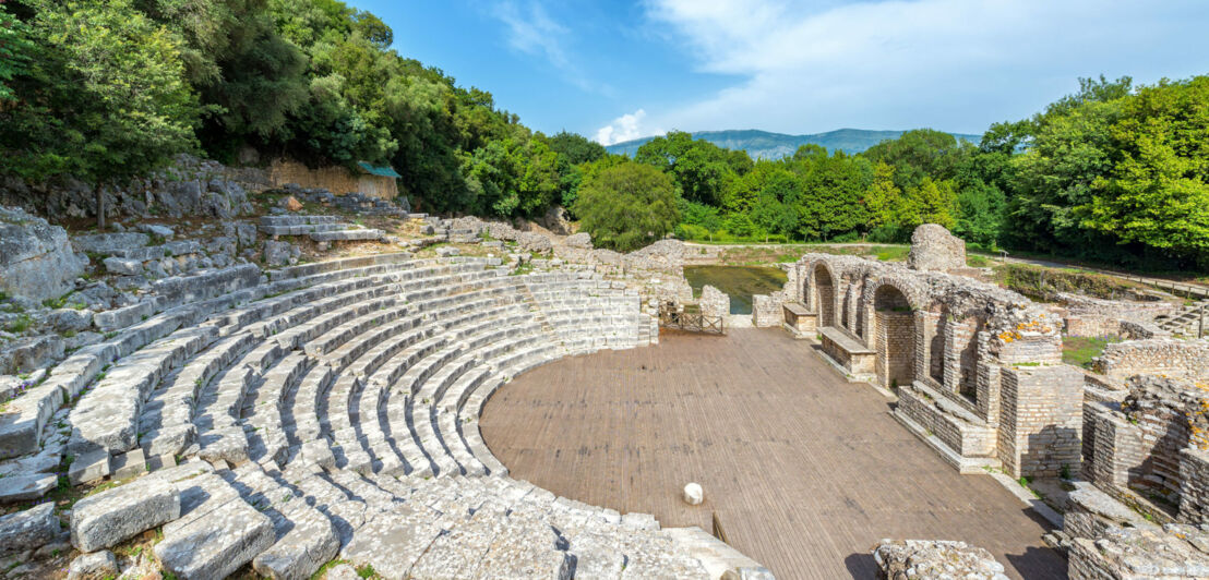 Ruine eines antiken Thaters in Butrint, Albanien.