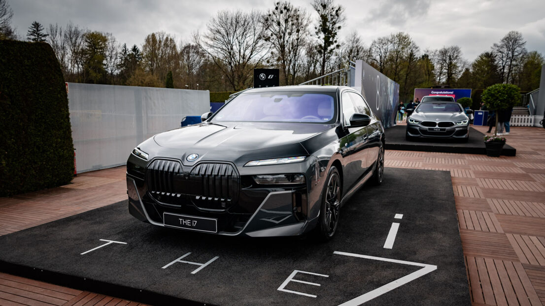 Aufnahme des BMW i7 auf den BMW Open.