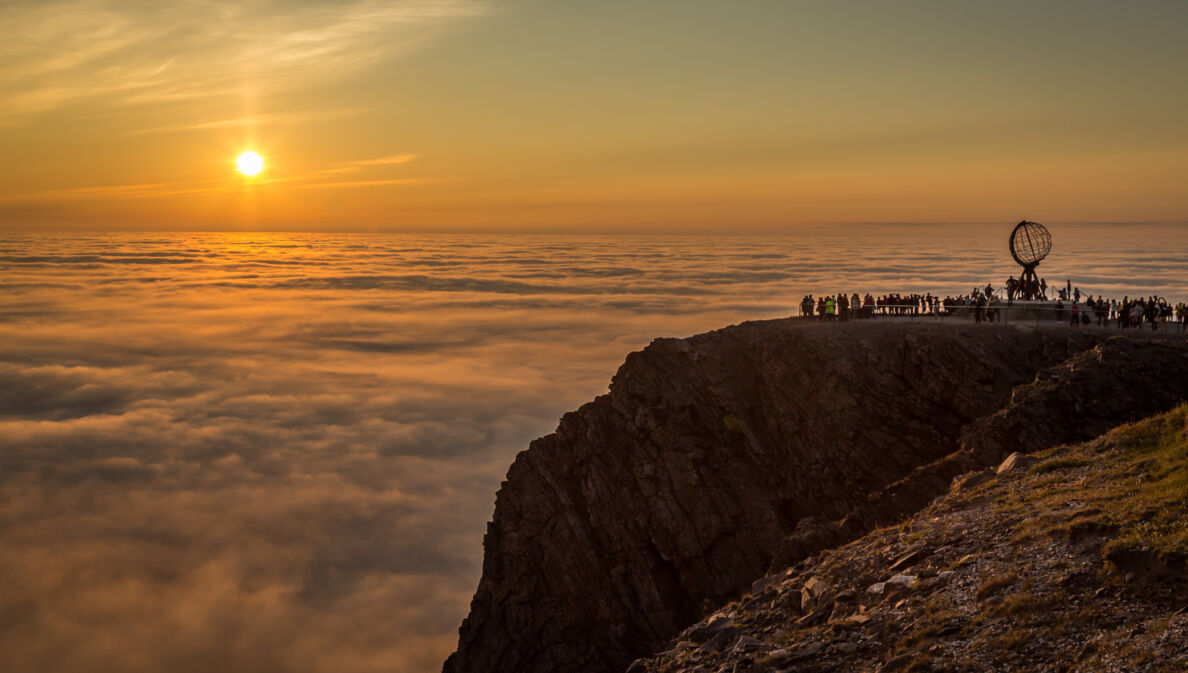 Das Nordkap bei Sonnenuntergang