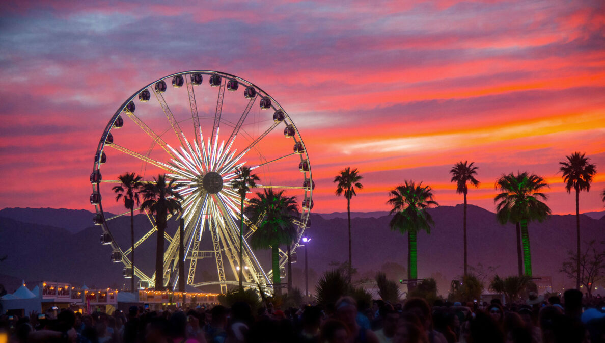 Ein Riesenrad auf dem Festival Coachella in Kalifornien.