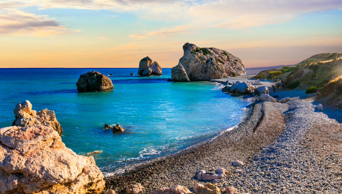 Best beaches of Cyprus - Petra tou Romiou, famous as a birthplace of Aphrodite