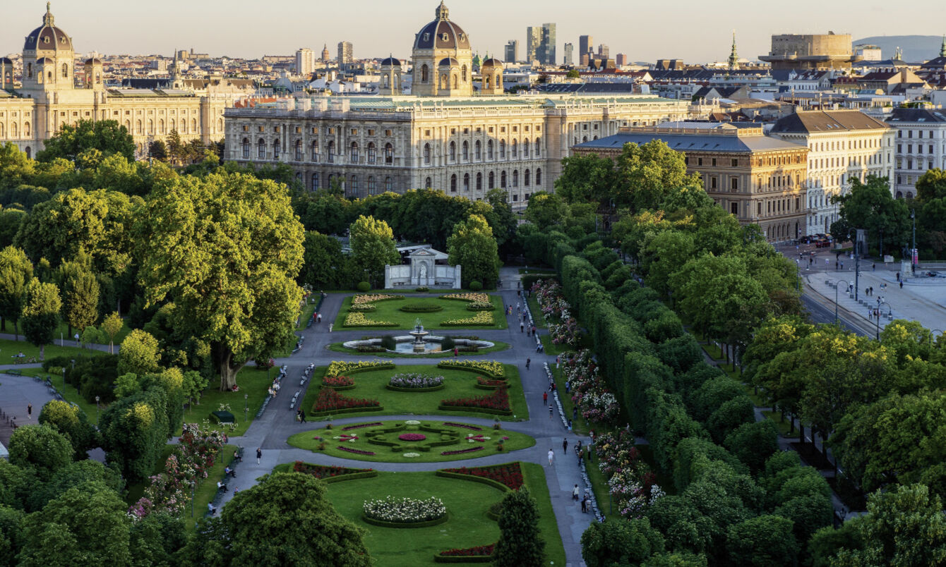 Der Wiener Volksgarten aus der Vogelperspektive