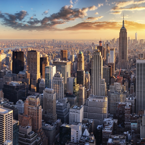 Blick auf die Skyline von New York