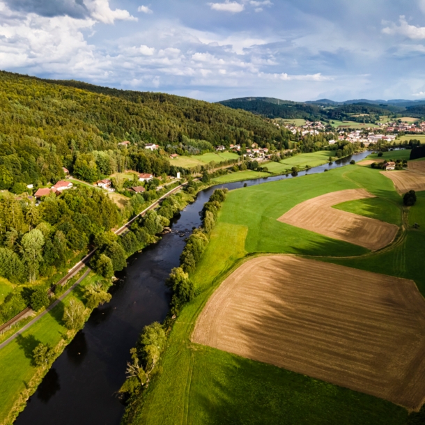 Drohnenaufnahme in Ostbayern