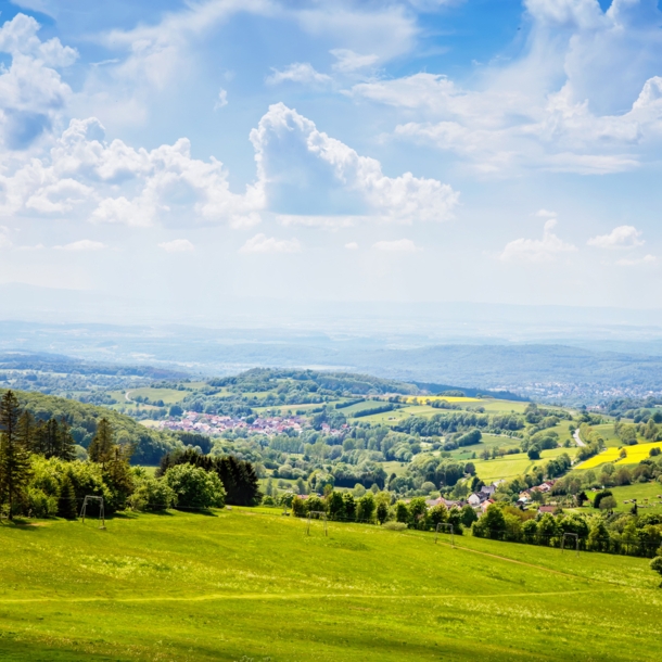 Blick über eine sommerliche Landschaft