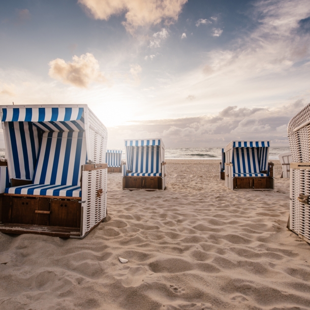 Strandkörbe am Strand auf Sylt