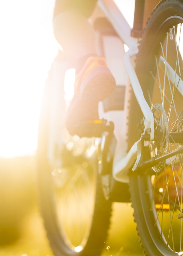 Nahaufnahme eines elektrischen Mountainbikes