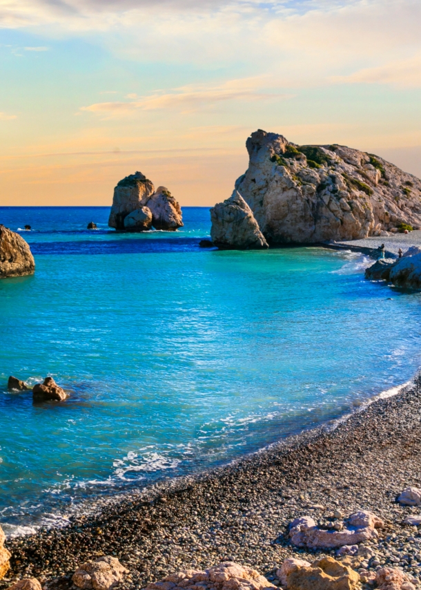 Best beaches of Cyprus - Petra tou Romiou, famous as a birthplace of Aphrodite