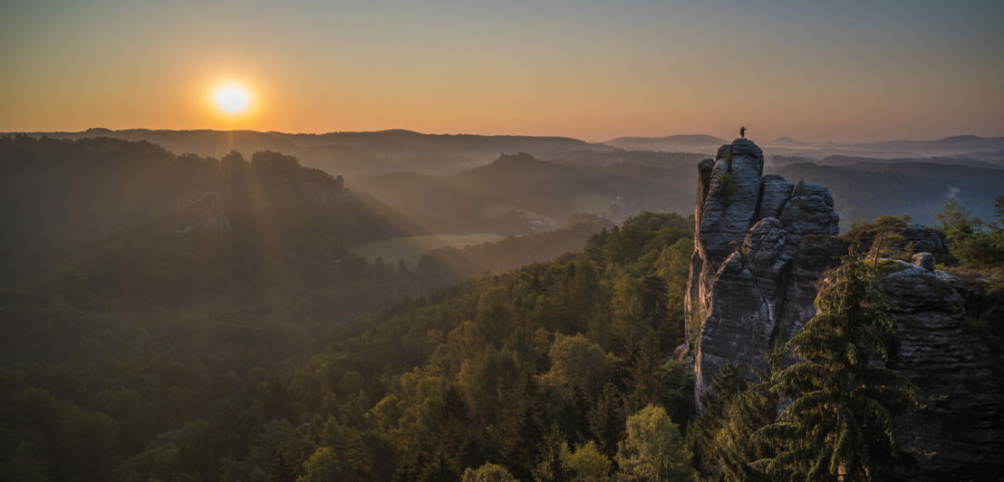 Blick über die Basteifelsen im Elbsandsteingebirge