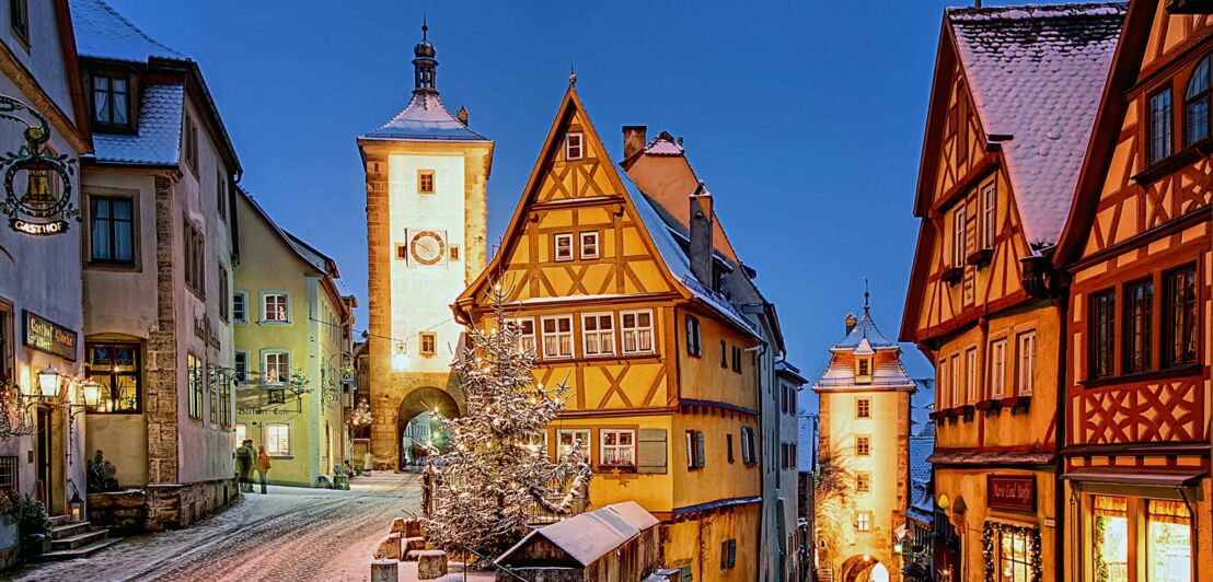 Rothenburg ob der Tauber im Winter.