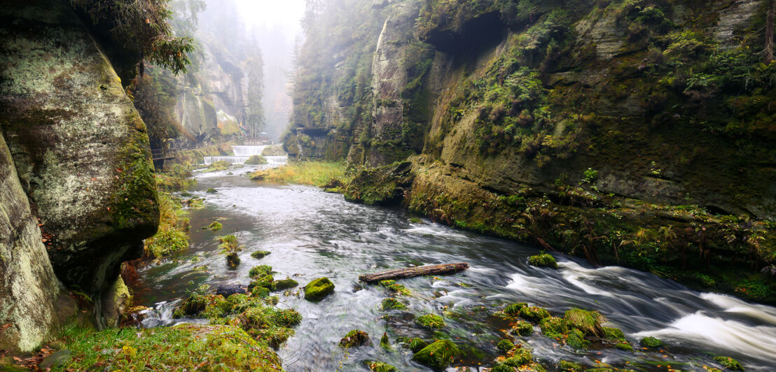 Die Kamnitzklamm im Elbsandsteingebirge in Tschechien