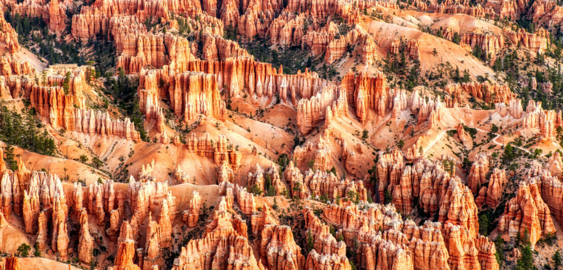 Bryce-Canyon-Nationalpark mit Felsformationen aus der Luft fotografiert