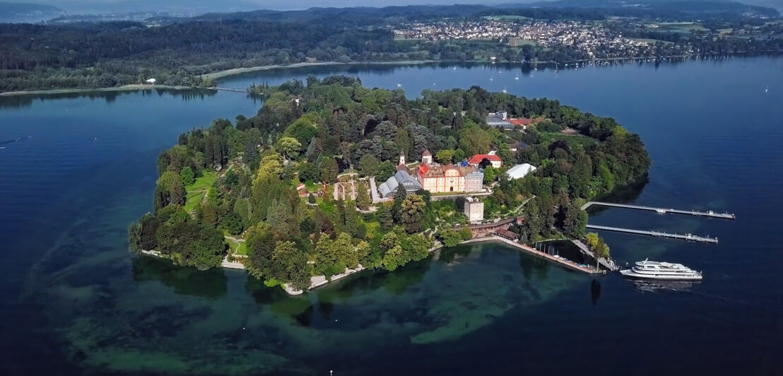 Luftaufnahme der Insel Reichenau im Bodensee