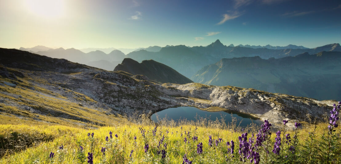 Laufbichelsee am Ende des Hindelanger Klettersteigs. Laufbichelsee am Ende des Hindelanger Klettersteigs.