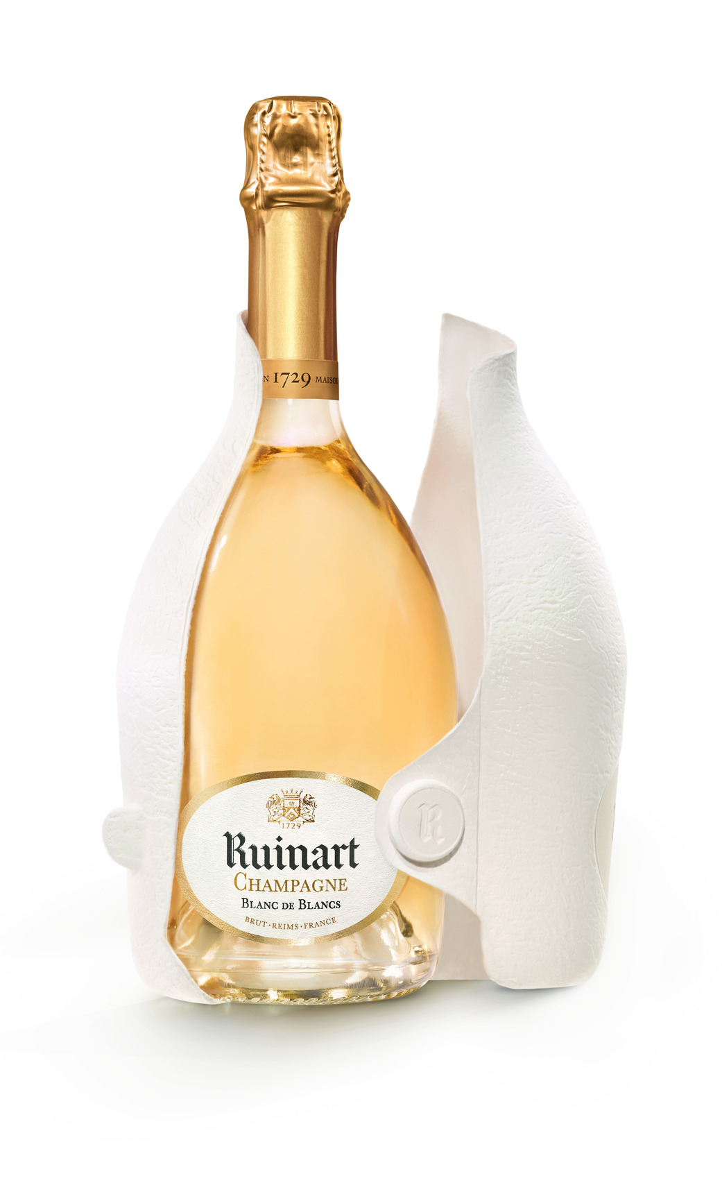 Eine Flasche der Marke Dom Ruinart Blanc de Blancs 2009