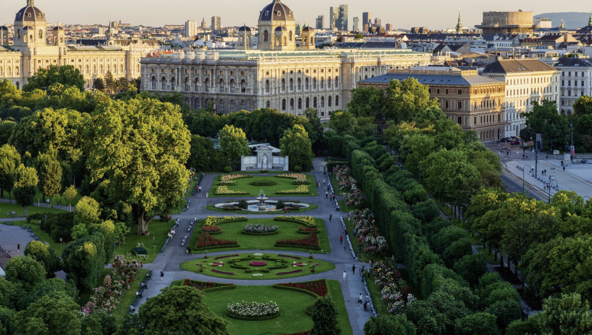 Der Wiener Volksgarten aus der Vogelperspektive