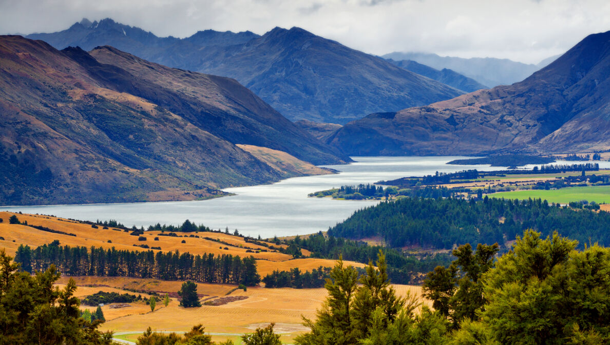 Luftaufnahme vom Lake Wanaka in Neuseeland