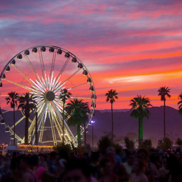 Ein Riesenrad auf dem Festival Coachella in Kalifornien.